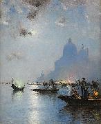 wilhelm von gegerfelt Venice in twilight Germany oil painting artist